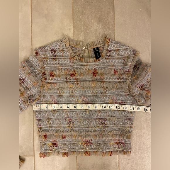 Needle & Thread Think of Me Smocked Long Sleeve Top Floral Size 4 - Picture 4 of 6